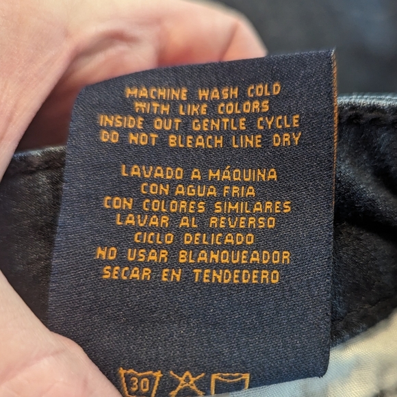 Seven7 Skinny Whiskered Dark Blue Washed Denim Cropped Capri Jeans Women's 16 - Picture 8 of 8